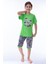 (6-11 Yaş) Cool Boy Desenli Erkek Çocuk kapri takım - Yeşil 4