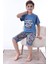 (6-11 Yaş) Cool Boy Desenli Erkek Çocuk kapri takım - Indigo 3