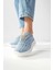 Melisia Mavi Taş Detaylı Örgü Spor Ayakabı 2