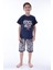(6-11 Yaş) Cool Boy Desenli Erkek Çocuk kapri takım - Lacivert 1