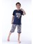 (6-11 Yaş) Cool Boy Desenli Erkek Çocuk kapri takım - Lacivert 4