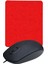 Kırmızı Mouse Pad+ Kablolu Mouse Bilgisayar Faresi Notebook Pc Uyumlu Mause 2