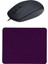 Mor Kum Desen Mouse Pad Kablolu Mouse Bilgisayar Faresi Notebook Pc Uyumlu 1