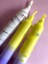 Ae'on 3'lü Şamdan Set Mor-Sarı Mermer Desen, Dip Dye ve Konfeti (Damlatmaz) 2