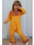 Kız Bebek Lotus Hardal Çiçekli Uzun Kollu Çıtçıtlı Yakalı Tulum 2