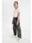 Kız Çocuk Wide Leg Kargo Cepli Geniş Bol Paça Jean Pantolon C8541A824AU 2