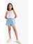 Kız Çocuk Beli Lastikli Jean Şort B6386A825SM 1