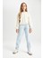 Kız Çocuk Standart Fit Beli Paçası Lastikli Basic Düz Jogger Eşofman Altı D3206A824WN 1