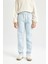 Kız Çocuk Standart Fit Beli Paçası Lastikli Basic Düz Jogger Eşofman Altı D3206A824WN 4