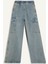 Kız Çocuk Kargo Cepli Wide Leg Geniş Bol Paça Jean Pantolon D4690A824WN 6