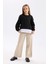 Kız Çocuk Wide Leg Geniş Bol Paça Pamuklu Cepli Bej Pantolon C8777A824AU 2