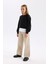 Kız Çocuk Wide Leg Geniş Bol Paça Pamuklu Cepli Bej Pantolon C8777A824AU 3