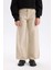 Kız Çocuk Wide Leg Geniş Bol Paça Pamuklu Cepli Bej Pantolon C8777A824AU 4