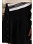 Kız Çocuk Siyah Basic Düz Düğmeli Pileli Twill Okul Eteği D1291A824AU 5