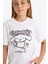 Kız Çocuk Hello Kitty Relax Fit Bisiklet Yaka Kısa Kollu Tişört F5815A825HS 4