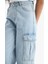 Kız Çocuk Wide Leg Kargo Geniş Paça Jean Pantolon E5878A825AU 6