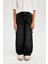 Kız Çocuk Wide Leg Kargo Cepli Geniş Bol Paça Antrasit Jean Pantolon D7177A824WN 4