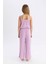 Kız Çocuk Wide Leg Geniş Bol Paça Beli Lastikli Bürümcük Pantolon C5372A824SM 6