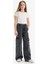 Kız Çocuk Wide Leg Kargo Geniş Bol Paça Pamuklu Jean Pantolon D7090A825SP 1