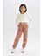 Kız Çocuk Standart Fit Beli Paçası Lastikli Basic Düz Jogger Eşofman Altı D3206A824WN 2