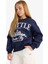 Kız Çocuk Relax Fit Bisiklet Yaka Baskılı Sweatshirt D4384A824WN 3