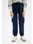 Erkek Çocuk Kargo Cepli Beli Bağcıklı Lastikli Paça Lacivert Jogger Gabardin Pantolon C6623A824AU 6