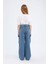 Kız Çocuk Wide Leg Kargo Geniş Bol Paça Pamuklu Jean Pantolon D7091A825SM 6