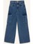 Kız Çocuk Wide Leg Kargo Geniş Bol Paça Pamuklu Jean Pantolon D7091A825SM 7