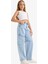 Kız Çocuk Baggy Fit Geniş Bol Paça Jean Pantolon E1742A825SM 2