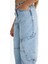 Kız Çocuk Baggy Fit Geniş Bol Paça Jean Pantolon E1742A825SM 5