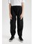 Erkek Çocuk Beli ve Paçası Lastikli Kargo Cepli Pelüş Polar Astarlı Siyah Jogger Pantolon D3460A824WN 4