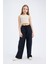 Kız Çocuk Beli Lastikli Wide Leg Geniş Bol Paça Pamuklu Pantolon D7611A825SM 1