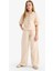 Kız Çocuk Beli Lastikli Wide Leg Geniş Bol Paça Pamuklu Pantolon D7611A825SM 1