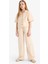 Kız Çocuk Beli Lastikli Wide Leg Geniş Bol Paça Pamuklu Pantolon D7611A825SM 2