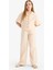 Kız Çocuk Beli Lastikli Wide Leg Geniş Bol Paça Pamuklu Pantolon D7611A825SM 3