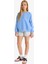 Kız Çocuk Pembe Oversize Geniş Kalıp Bisiklet Yaka Baskılı Sweatshirt D1100A824AU 2