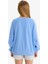 Kız Çocuk Pembe Oversize Geniş Kalıp Bisiklet Yaka Baskılı Sweatshirt D1100A824AU 6