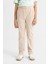 Erkek Çocuk Düz Paça Beli Lastikli Cepli Bej Basic Düz Gabardin Okul Pantolonu T8850A624AU 4