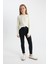 Kız Çocuk Skinny Fit Dar Paça Cepli Siyah Pantolon C7505A824AU 1