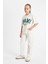 Kız Çocuk Straight Fit Geniş Bol Paça Cepli Pamuklu Bej Okul Pantolonu C9471A824AU 5