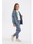 Kız Çocuk Gri Standart Fit Beli Paçası Lastikli Cepli Basic Düz Okul Jogger Eşofman Altı X9036A624AU 1