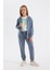 Kız Çocuk Gri Standart Fit Beli Paçası Lastikli Cepli Basic Düz Okul Jogger Eşofman Altı X9036A624AU 2