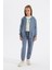 Kız Çocuk Gri Standart Fit Beli Paçası Lastikli Cepli Basic Düz Okul Jogger Eşofman Altı X9036A624AU 3