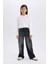 Kız Çocuk Wide Leg Kargo Geniş Paça Jean Pantolon C8539A824AU 3