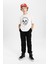 Erkek Çocuk Beli Bağcıklı Lastikli Paça Cepli Siyah Basic Düz Jogger Gabardin Pantolon B5915A824SM 3