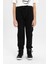 Erkek Çocuk Beli Bağcıklı Lastikli Paça Cepli Siyah Basic Düz Jogger Gabardin Pantolon B5915A824SM 5