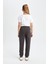 Kız Çocuk Antrasit Standart Fit Beli Paçası Lastikli Cepli Basic Düz Okul Jogger Eşofman Altı X9036A624AU 5