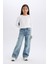 Kız Çocuk Wide Leg Kargo Geniş Paça Jean Pantolon D7386A825SM 1