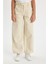 Kız Çocuk Wide Leg Geniş Bol Paça Cepli Pamuklu Bej Okul Pantolonu C7473A824AU 4