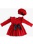 Kız Çocuk Kırmızı Sofia Pamuklu Fiyonk Detaylı Elbise Kep Abiye Takım 6